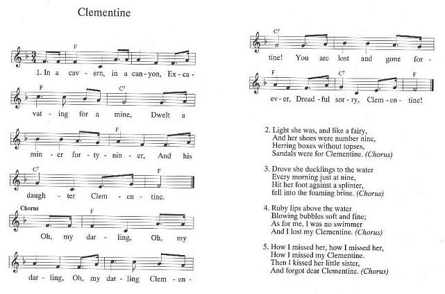 Clementine sheet music